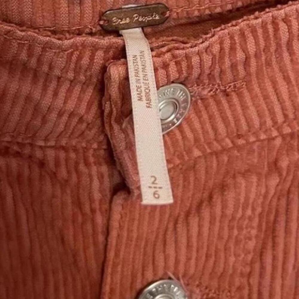 Free People orange corduroy mini skirt Size 2 - Picture 3 of 6